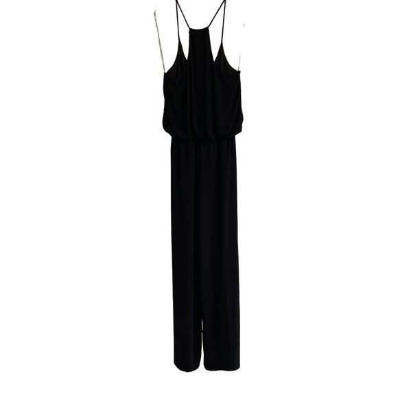 Glow Passion Black‎ Halter Style Spaghetti Strap Blouson Jumpsuit Large - Picture 3 of 7